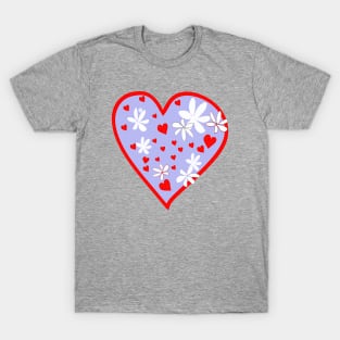 Valentine Heart with Flowers T-Shirt